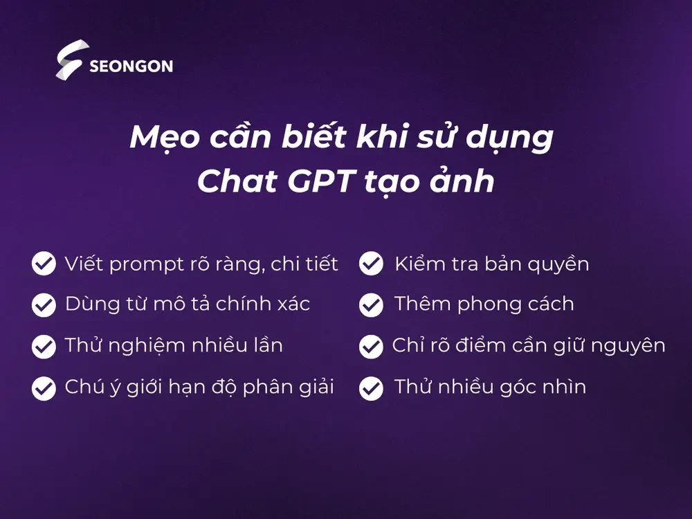 Mẹo cần biết khi sử dụng Chat GPT tạo ảnh