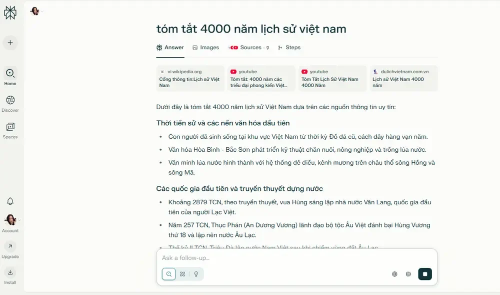 Perplexity có thể đưa ra bản tóm tắt ngắn gọn