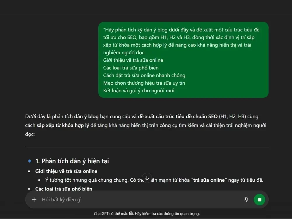 Prompt ChatGPT tối ưu tiêu đề bài viết