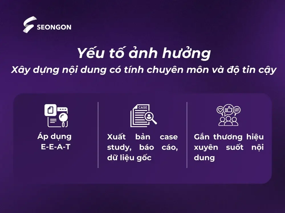 Yếu tố ảnh hưởng xây dựng tính chuyên môn, độ tin cậy nội dung