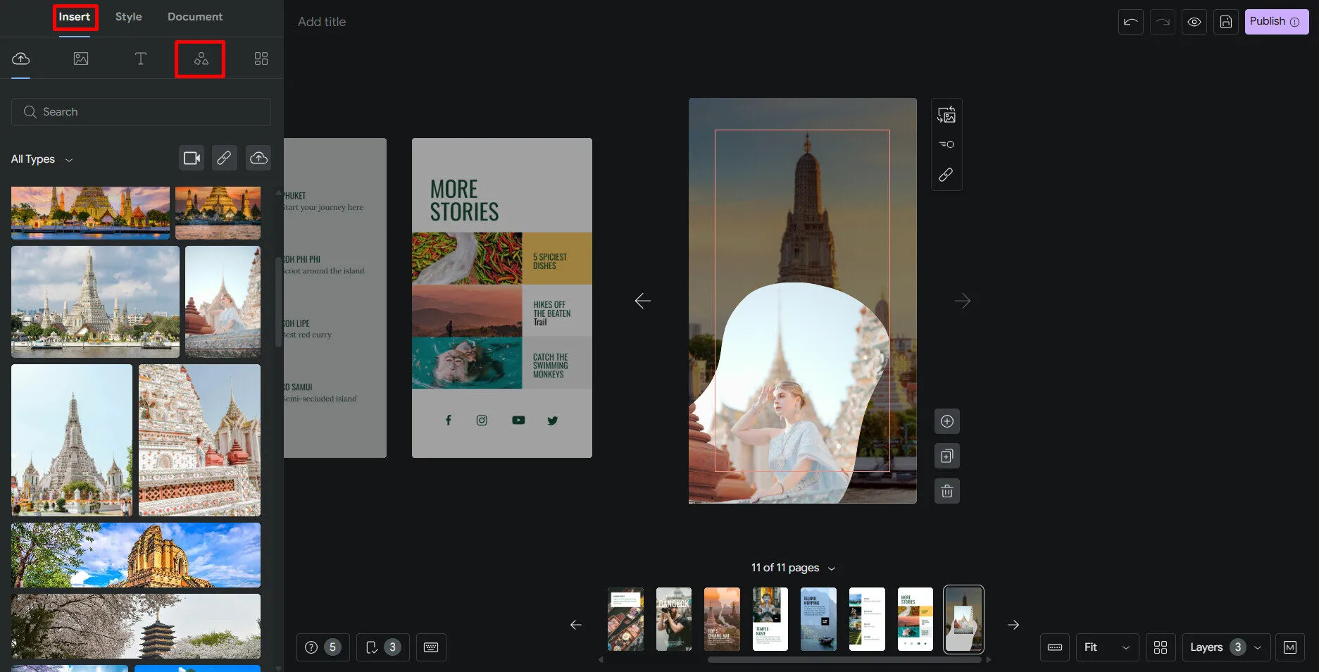 Chọn shape ảnh bạn muốn và chèn ảnh muốn cắt theo shape đó