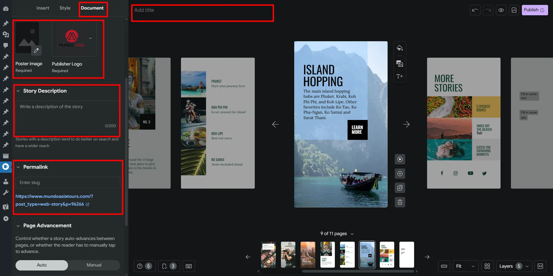 Đặt tên title seo, meta seo, chọn ảnh bìa, tải logo lên