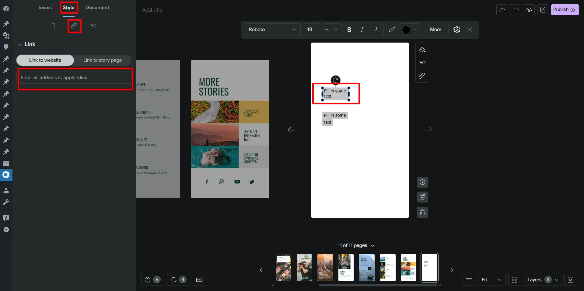 Nếu muốn chèn link đến bài viết khác trên website, chọn mục Link to website