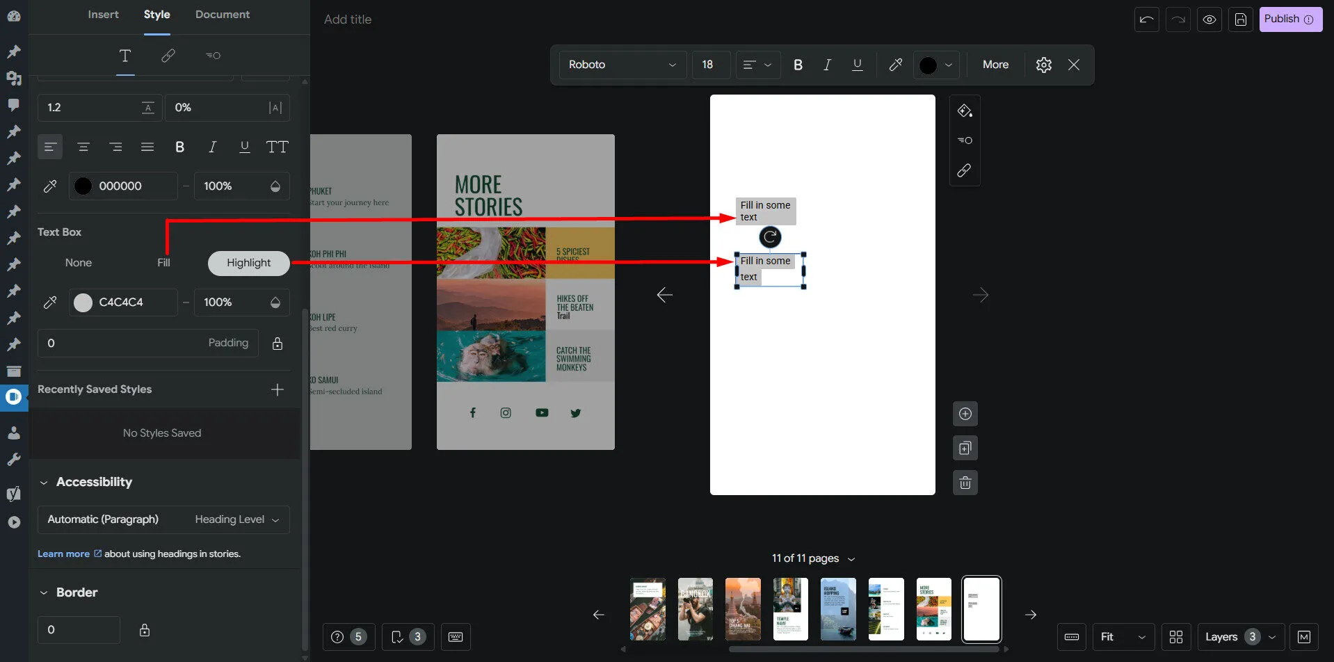 Sự khác biệt giữa Fill và Highlight