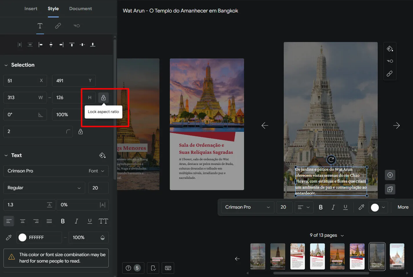 Tránh sử dụng văn bản cố định - Bạn không nên khóa tỷ lệ kích thước chữ