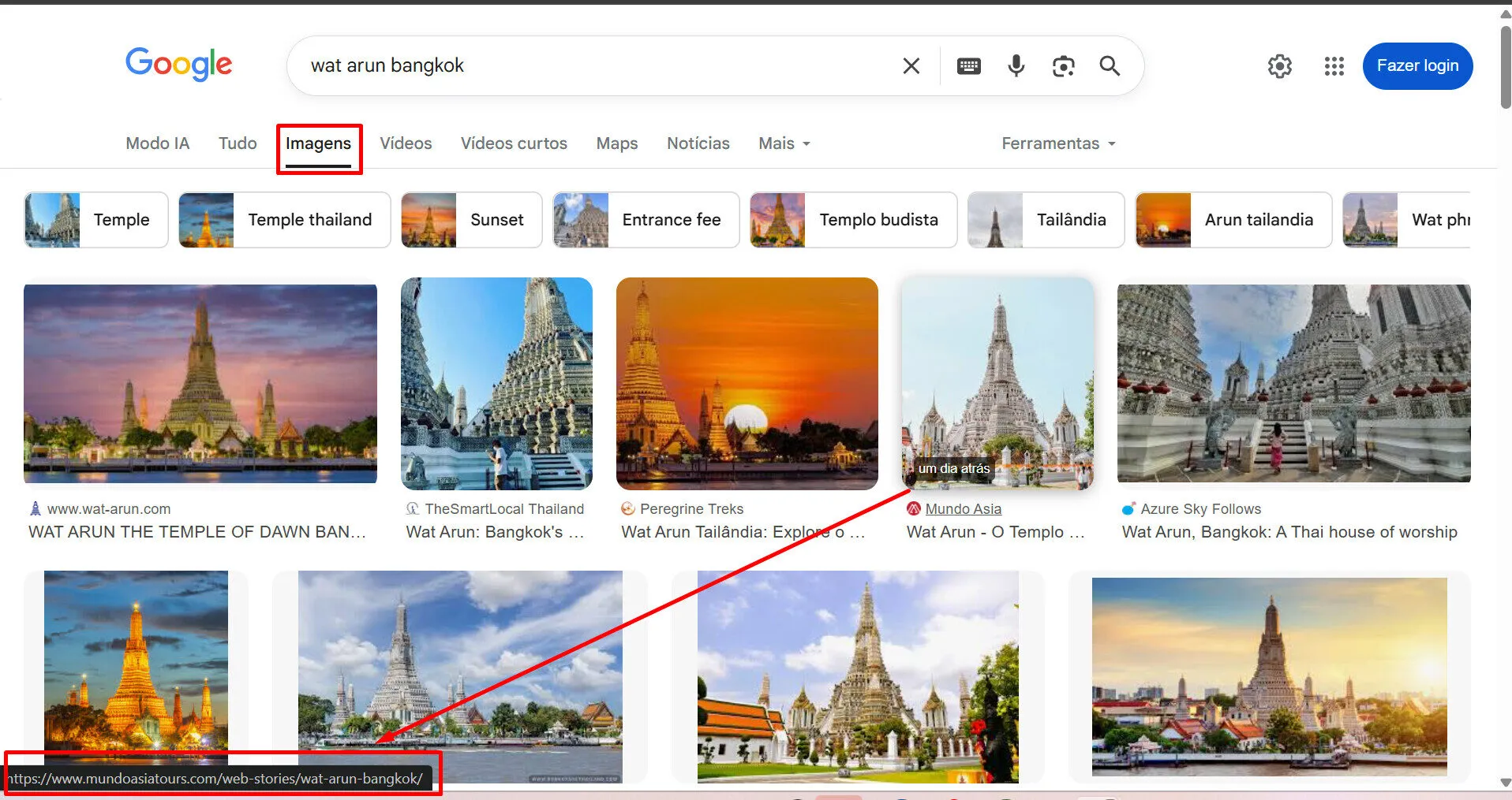 Web Stories được hiển thị trên tab tìm kiếm bằng hình ảnh (Google Images)