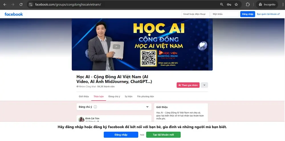 Đặt từ khóa chính ngay đầu tên nhóm để tăng khả năng hiển thị với người dùng Facebook