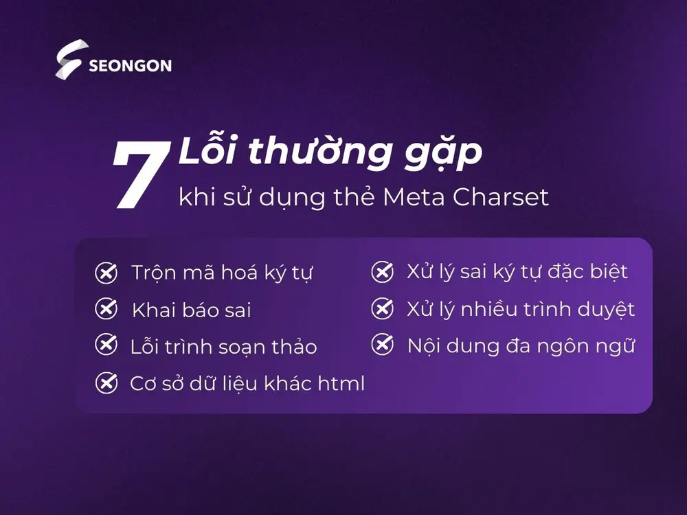 7 lỗi thường gặp khi sử dụng Meta Charset UTF 8