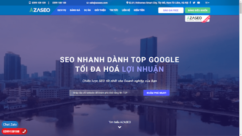 Công ty dịch vụ SEO - AZASEO cung cấp dịch vụ tối ưu công cụ tìm kiếm