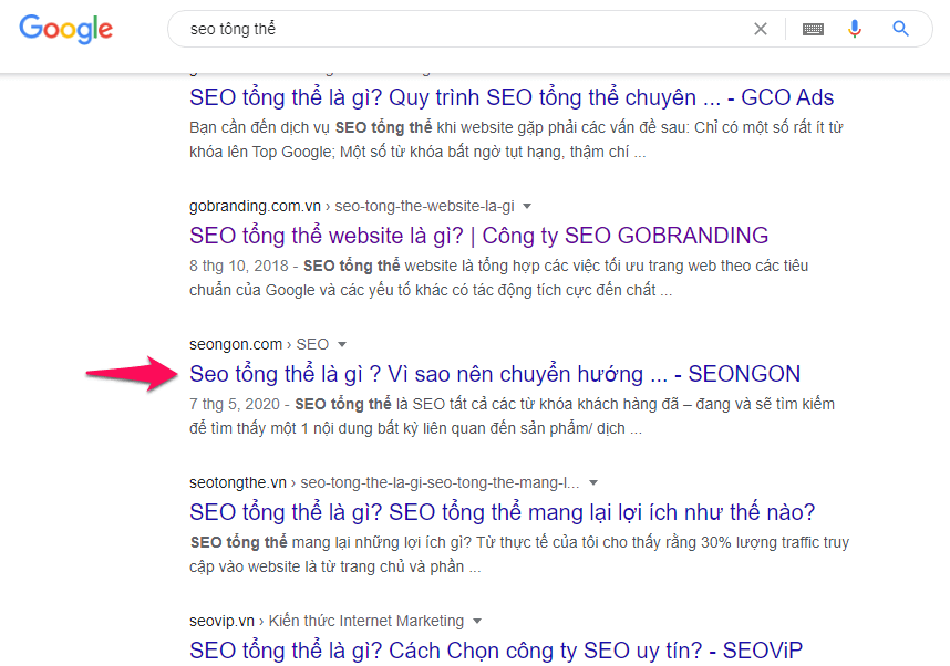 Từ khóa có trong tiêu đề