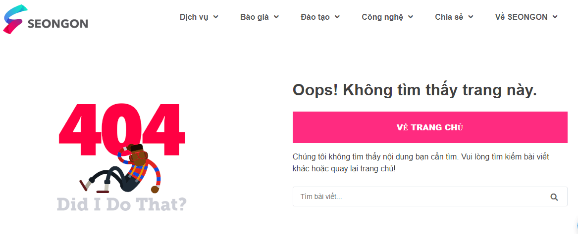 VD vể trang 404 tốt - SEONGON