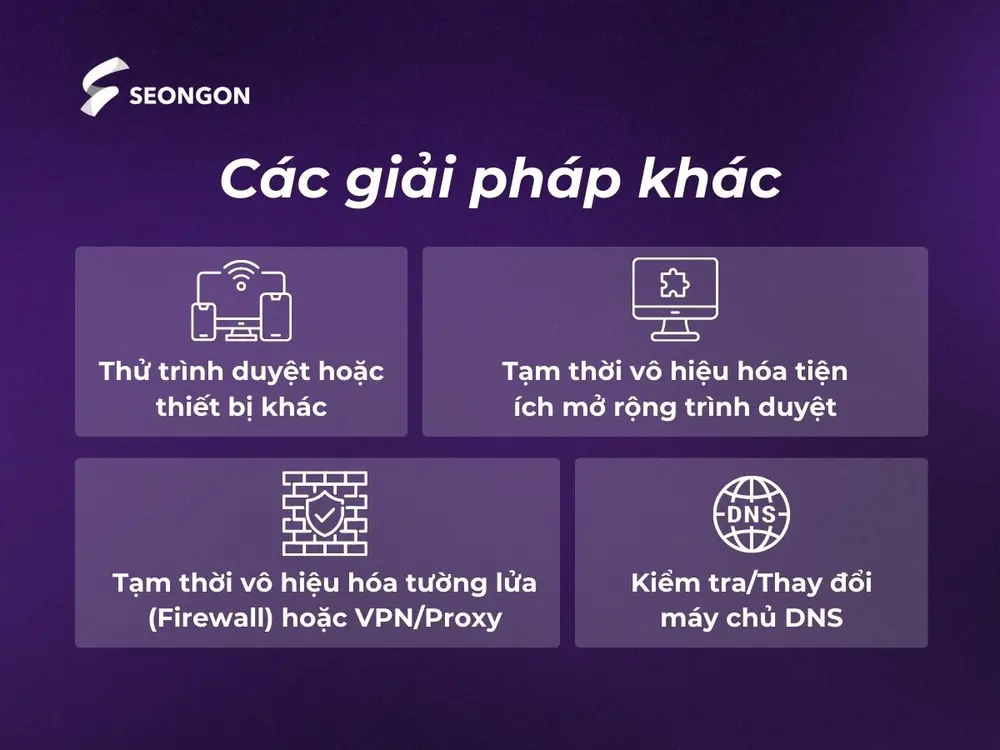 Các giải pháp khác khắc phục lỗi 503 cho người dùng