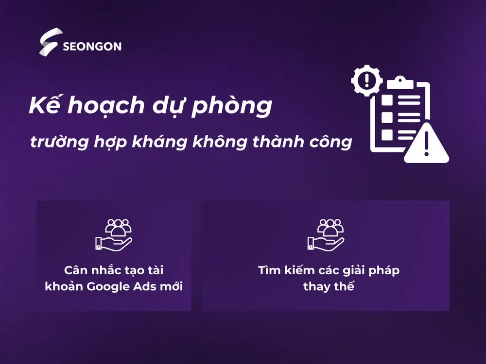 Các kế hoạch dự phòng khi kháng không thành công Các kế hoạch dự phòng khi kháng không thành công