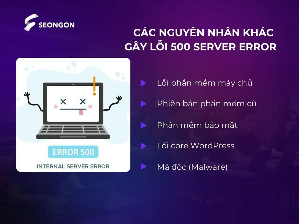 Các nguyên nhân khác gây lỗi 500 server error