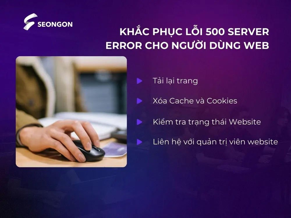 Cách khắc phục lỗi 500 server error cho người dùng web