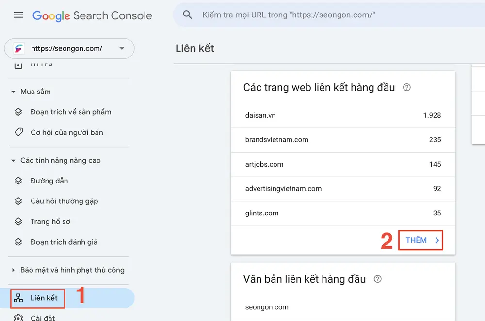 Cách kiểm tra Referring domains trên Google Search Console