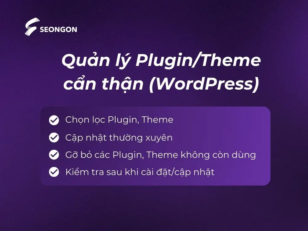 Cách quản lý Plugin/Theme cẩn thận để phòng lỗi 503 error