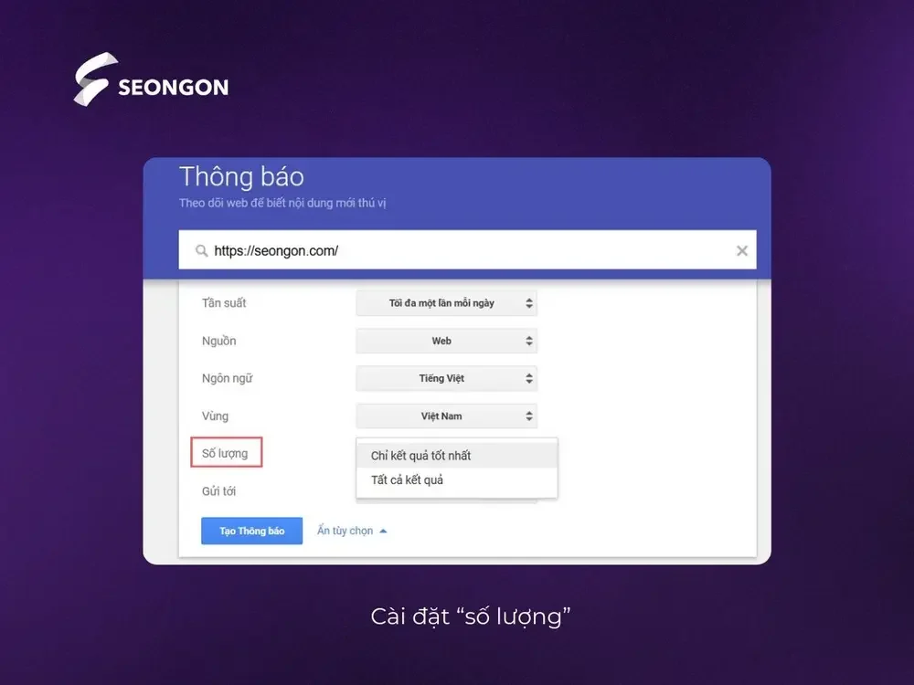 Chọn “Số lượng” (How Many)