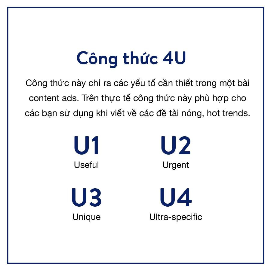 Công thức viết content 4U giúp kích thích hành động nhanh chóng từ phía người đọc