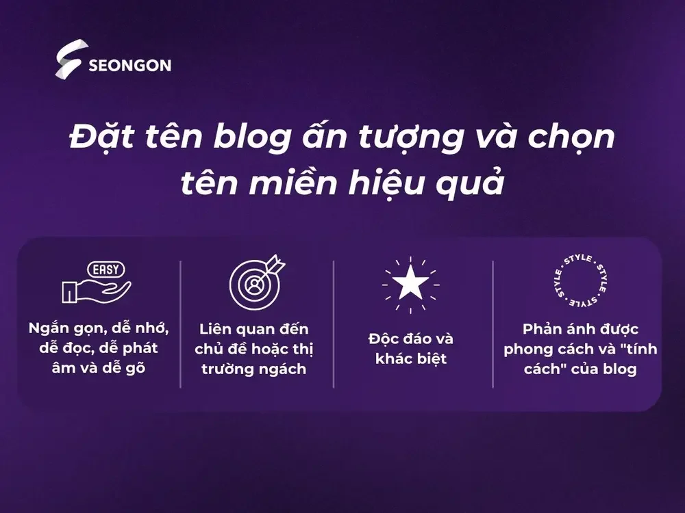 Đặt tên blog ấn tượng và chọn tên miền (domain) hiệu quả là cần thiết khi tạo blog.