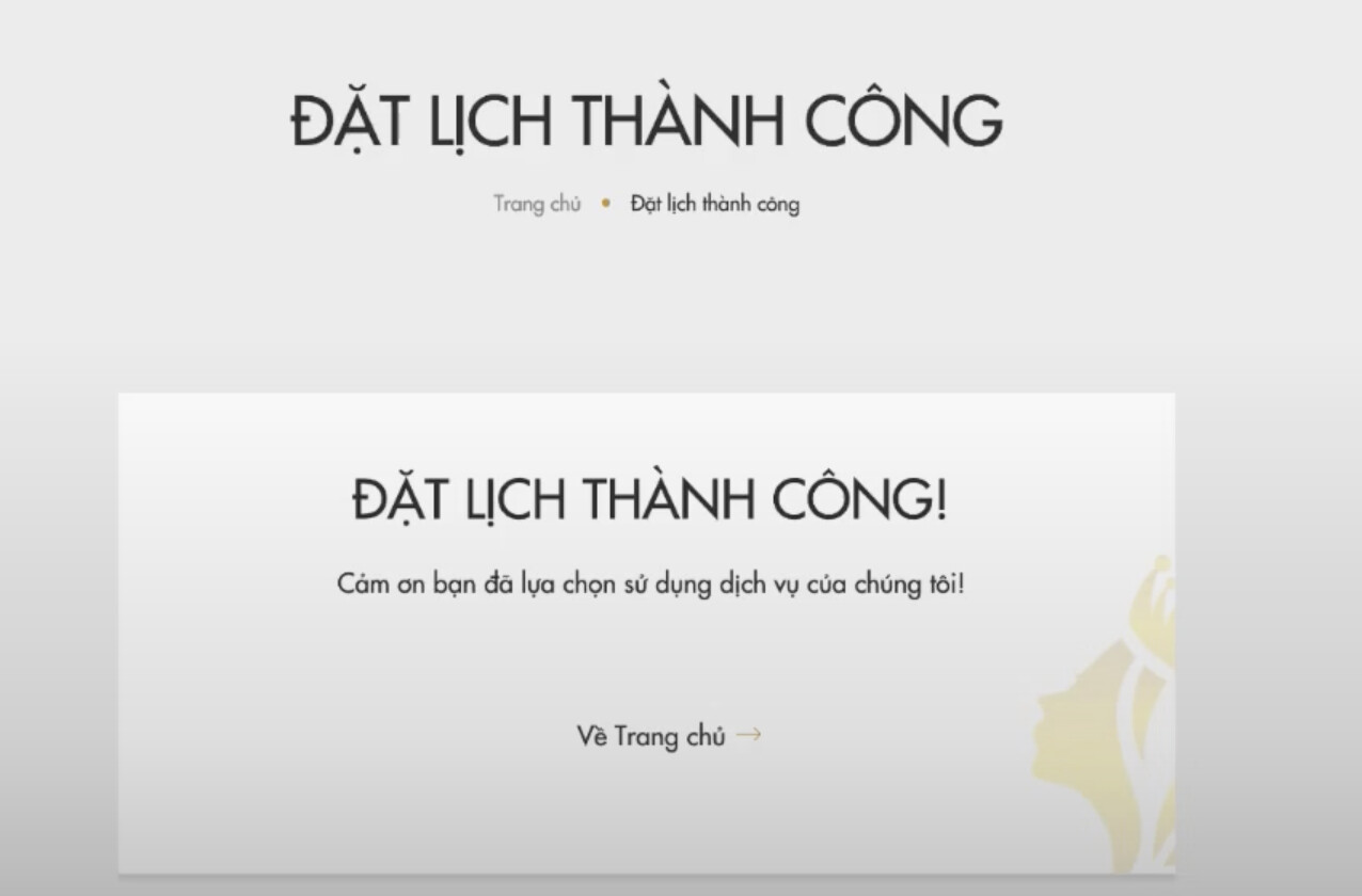 Điền xong Form chuyển sang trang cảm ơn là một URL khác