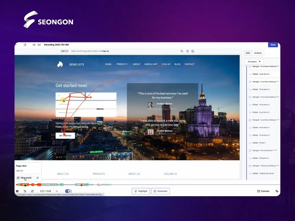 Ghi lại hành trình duyệt web của khách hàng