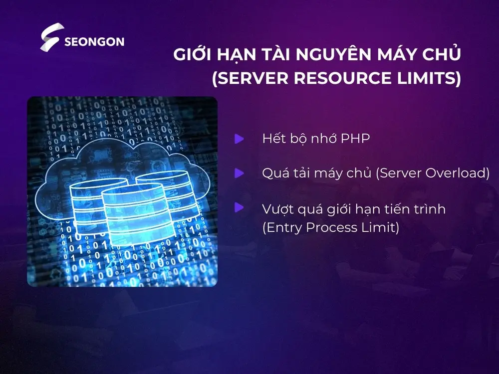 Giới hạn tài nguyên máy chủ gây 500 server error