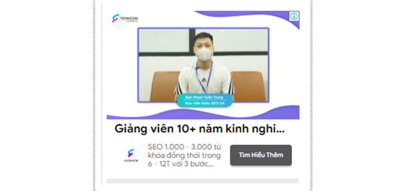 Hiển thị dạng video kèm văn bản