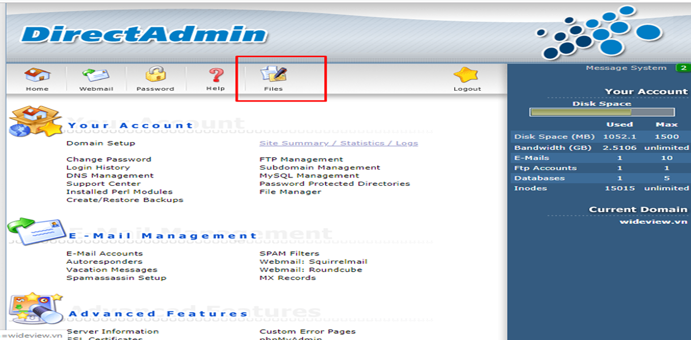 .htaccess với host directAdmin