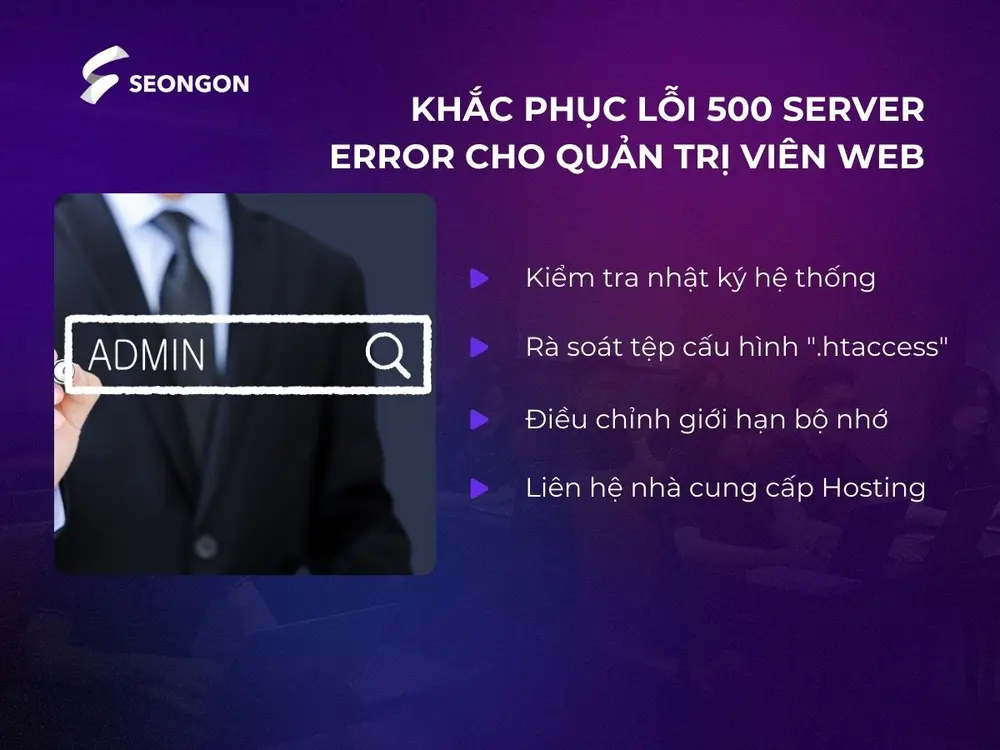 Hướng dẫn khắc phục lỗi 500 Server Error cho quản trị viên web