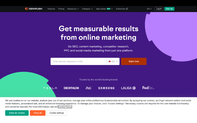 Bước 1: Truy cập website SEMrush