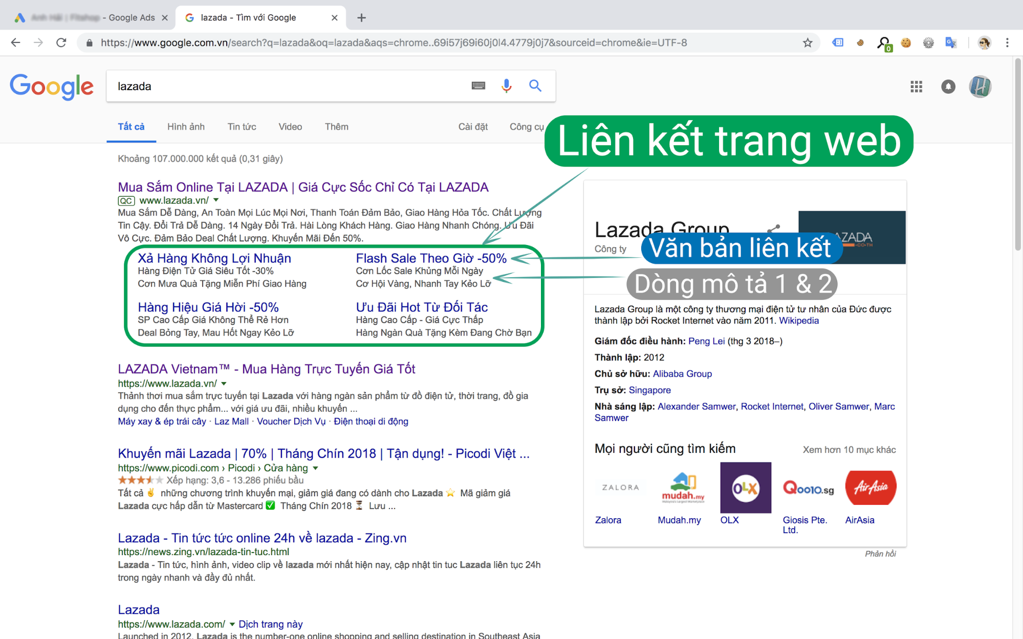 tiện ích mở rộng liên kết trang web