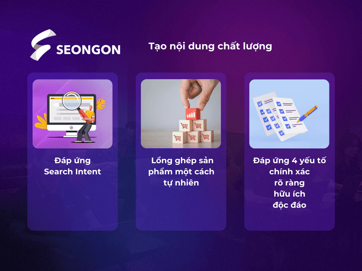 Khi kết hợp SEO và Content Marketing, việc tạo nội dung chất lượng rất quan trọng