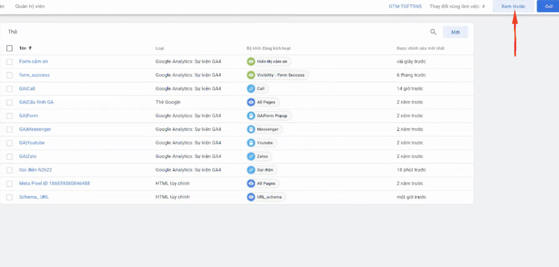 Kích hoạt chế độ Preview và Debug