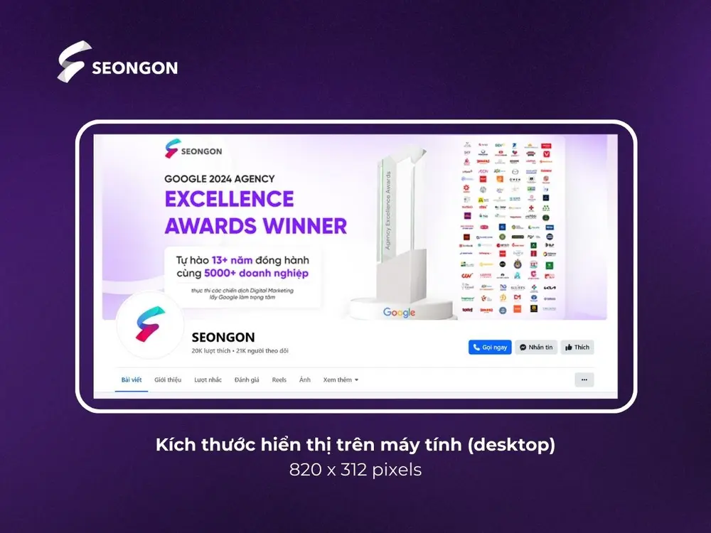 Kích thước hiển thị trên máy tính (desktop)