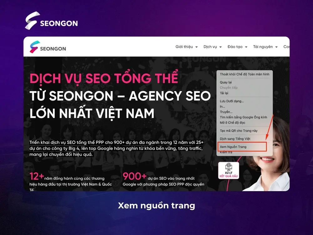 Kiểm tra mã nguồn trên trang