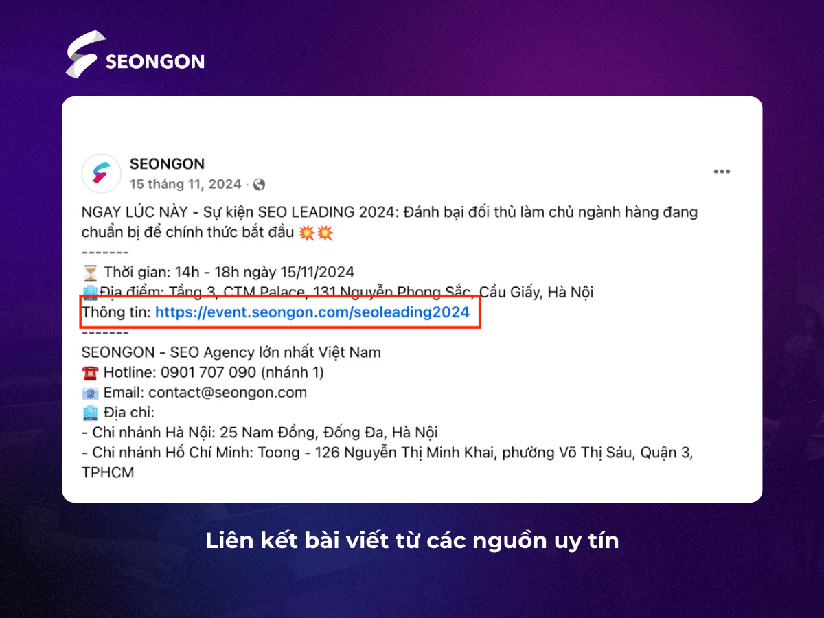Liên kết trong nội dung cần phù hợp, tránh sự khiên cưỡng