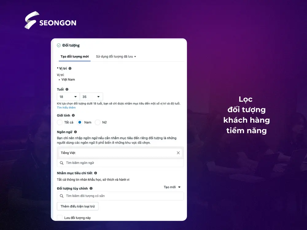 Lọc đối tượng khách hàng tiềm năng