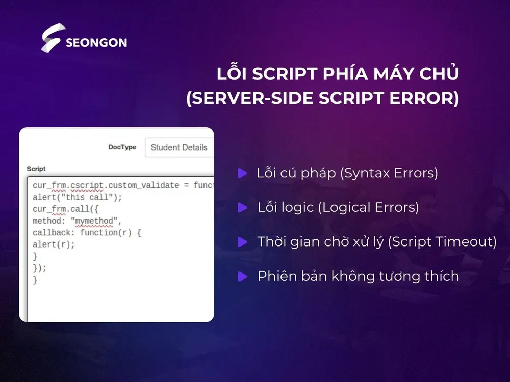 Lỗi script phía máy chủ (Server-Side Script Error)