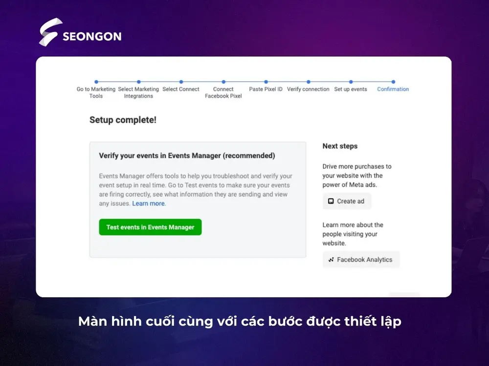 Màn hình cuối cùng sau khi thiết lập hoàn tất