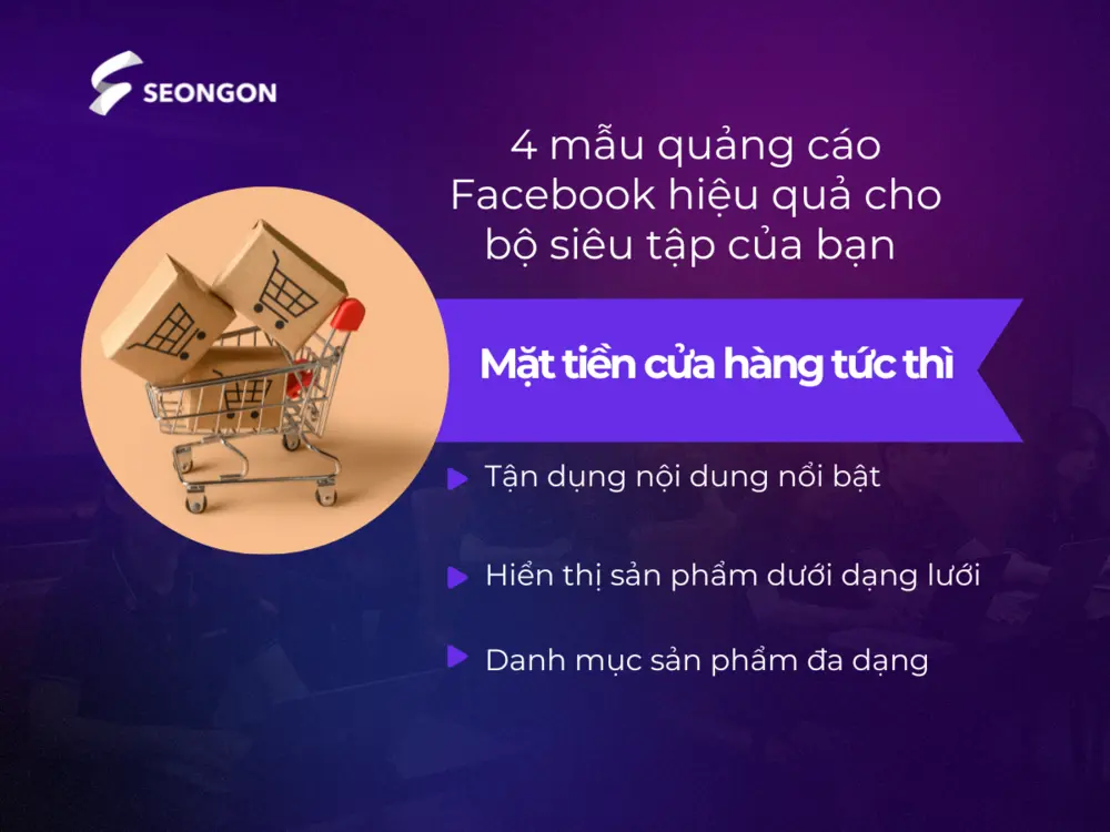Mẫu quảng cáo mặt tiền cửa hàng tức thì là lựa chọn lý tưởng để trưng bày nhiều sản phẩm