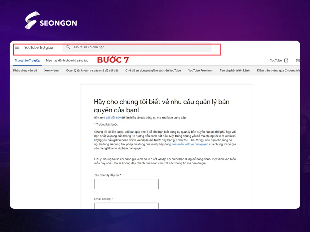 Mở trình duyệt web và truy cập YouTube Trợ giúp
