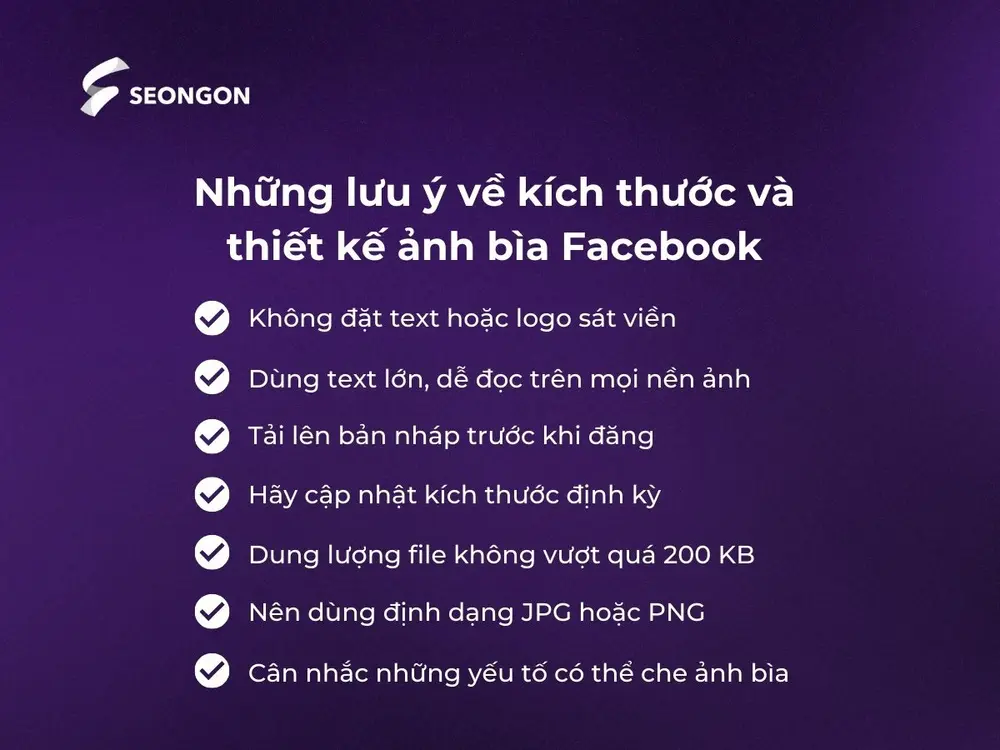 Những lưu ý về kích thước và thiết kế ảnh bìa Facebook
