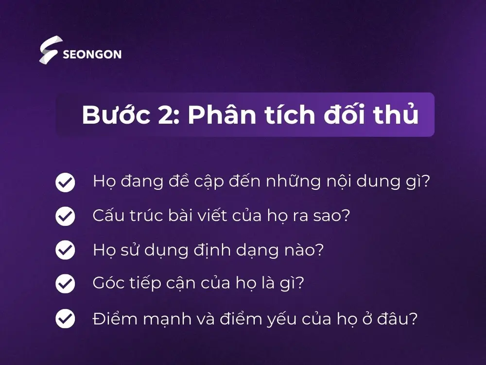 Phân tích đối thủ là bước khi lên outline content