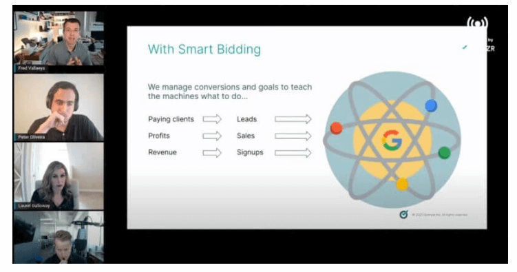 cuộc họp về PPC thảo luận về các chiến thuật Đặt Smart Bidding