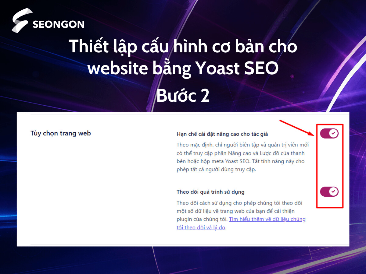 Tại bước này bạn cần quyết định việc có hạn chế cài đặt nâng cao cho tác giả 