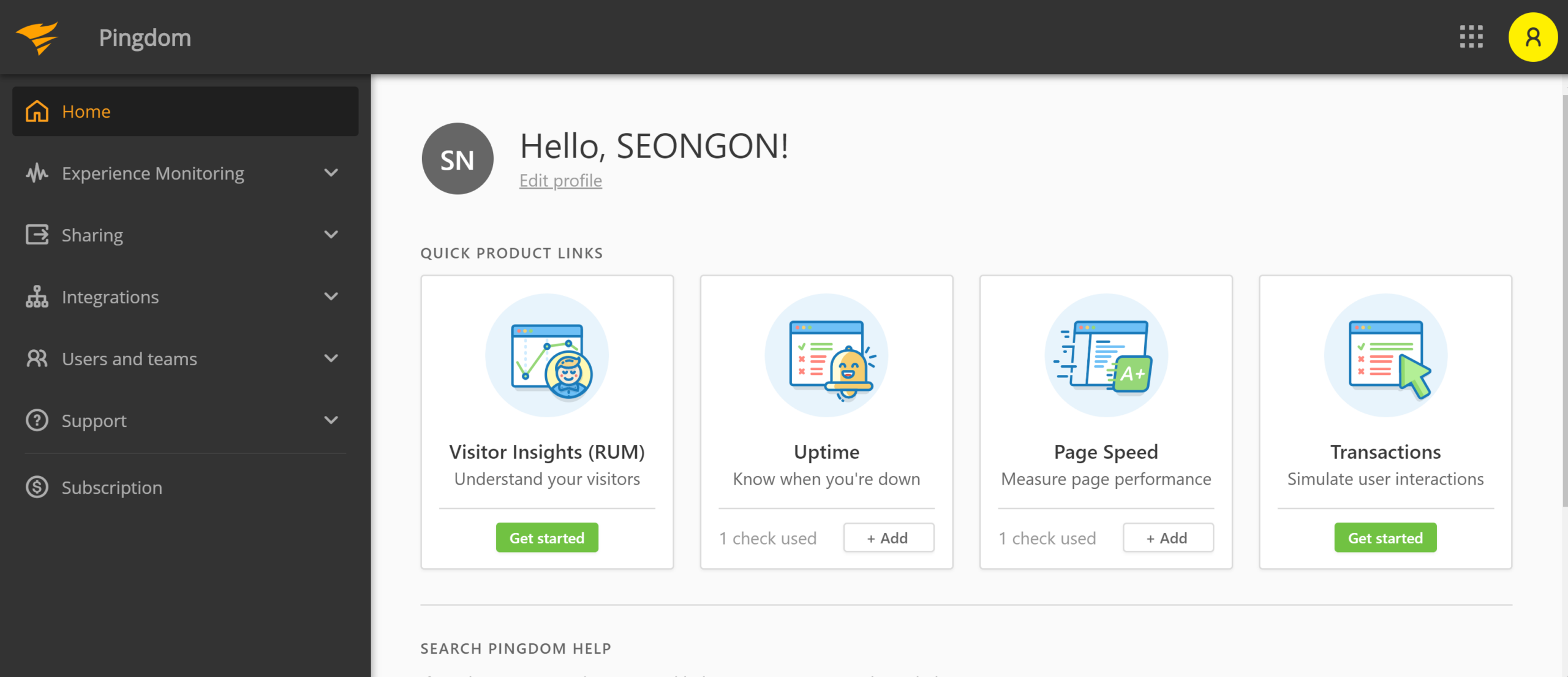 Côgn cụ Pingdom miễn phí 14 ngày