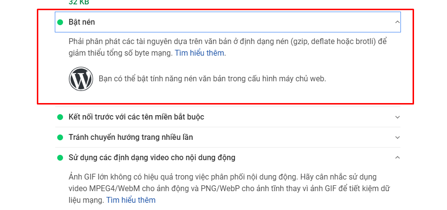Bật nén gzip với .htaccess