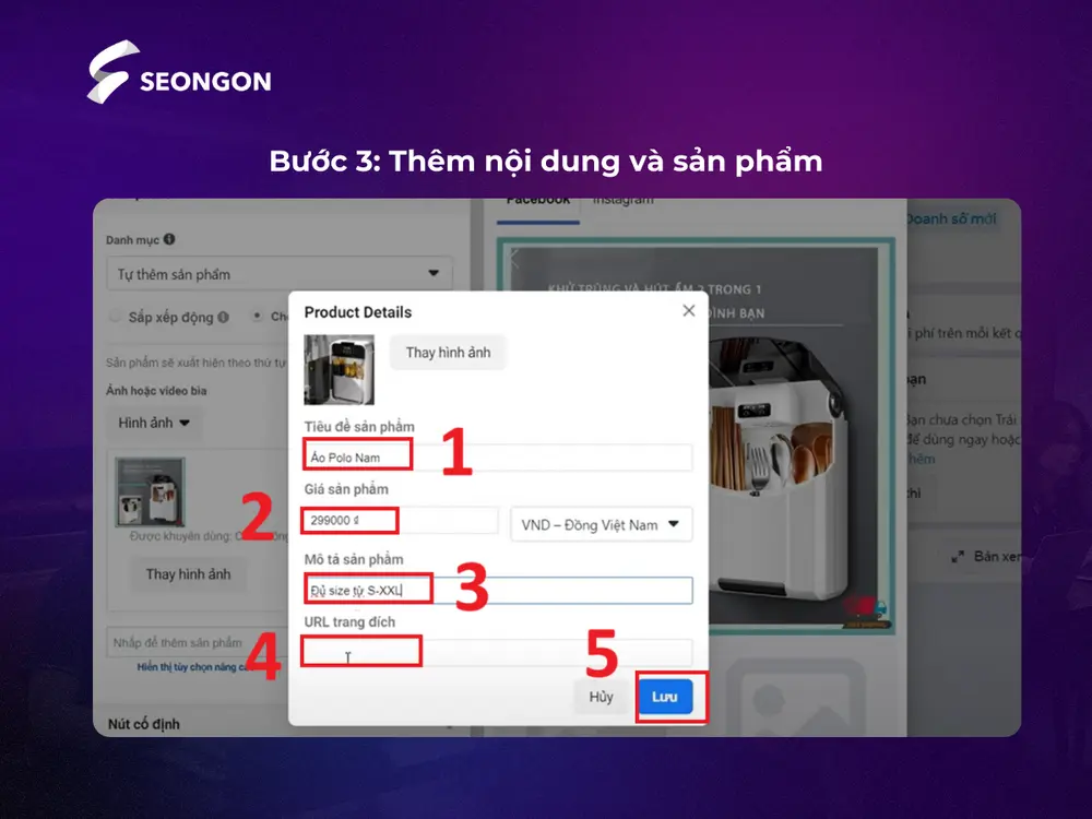 Thêm nội dung và sản phẩm phù hợp