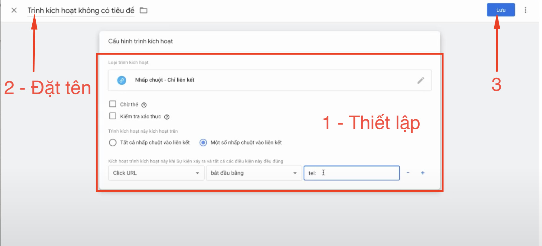 Thiết lập trình kích hoạt